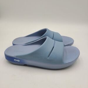 B2 Oofos Sandals Womens 9 Periwinkle Comfort Slip On Recovery Slides EU 40